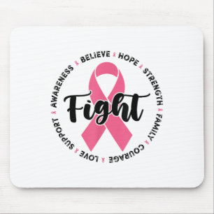 Preppy Breast Cancer Fight Support Hope Strength P Mouse Mat
