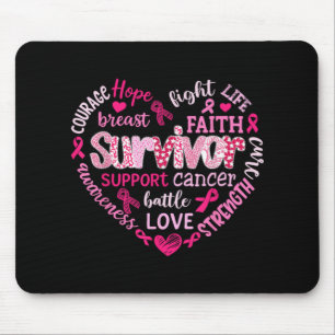 Preppy Breast Cancer Fight Suprt Hope Strength P Mouse Mat