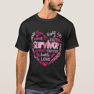 Preppy Breast Cancer Fight Suprt Hope Strength P  T-Shirt