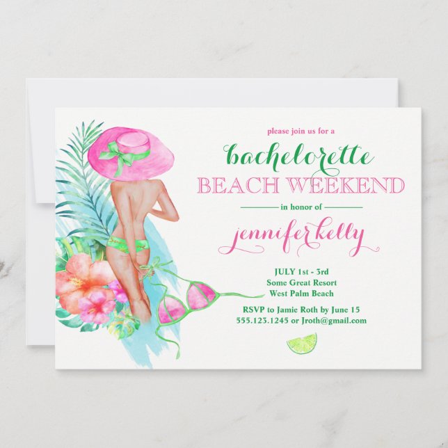 Preppy Bride Bachelorette Party Weekend Invitation (Front)
