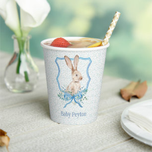 Preppy Bunny Personalised Baby Shower Paper Cups