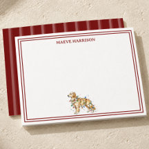 Preppy Burgundy Stripe Christmas Golden Retriever