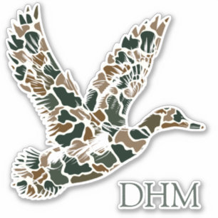 Preppy Camouflage Mallard Duck Monogram