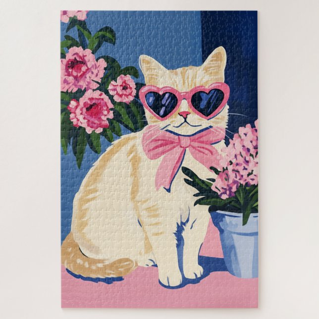 Preppy Cat Puzzle (Vertical)