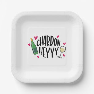 Preppy Chardonnay Funny Paper Plate
