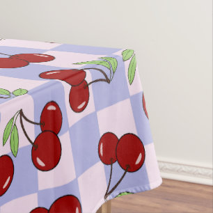 Preppy Cherry chequerboard pattern Tablecloth
