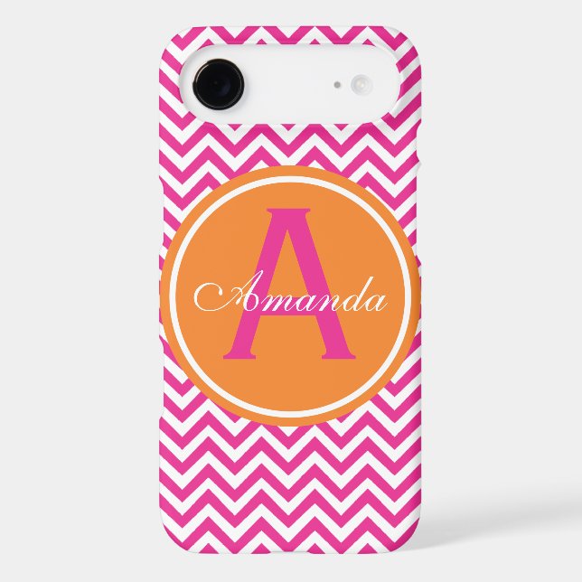 Preppy Chevron in Hot Pink Case-Mate iPhone Case (Back)