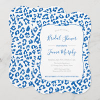 Preppy Chic Blue Leopard Print Bridal Shower