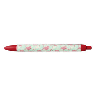 Preppy Chic Elegant Pink Flamingo Pattern Black Ink Pen