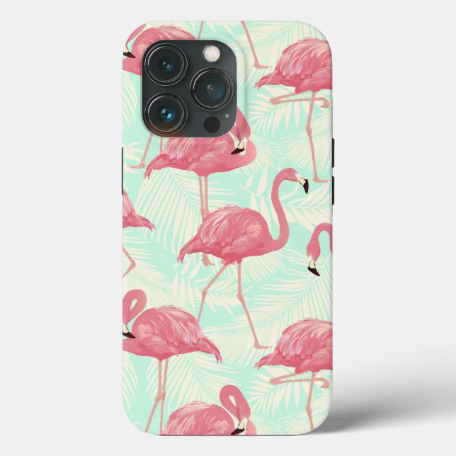 Preppy Chic Elegant Pink Flamingo Pattern Case-Mate iPhone Case (Back)