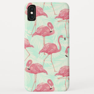 Preppy Chic Elegant Pink Flamingo Pattern iPhone XS Max Case