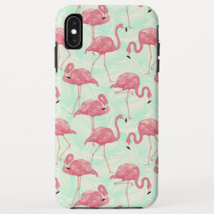 Preppy Chic Elegant Pink Flamingo Pattern iPhone XS Max Case