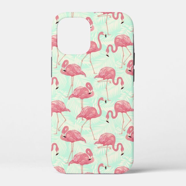Preppy Chic Elegant Pink Flamingo Pattern Case-Mate iPhone Case (Back)