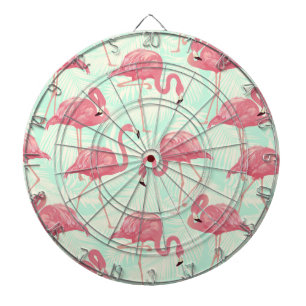 Preppy Chic Elegant Pink Flamingo Pattern Dartboard