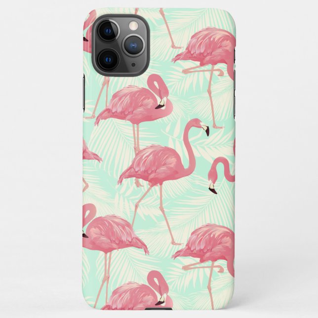 Preppy Chic Elegant Pink Flamingo Pattern iPhone Case (Back)