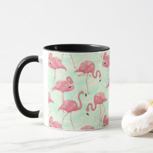 Preppy Chic Elegant Pink Flamingo Pattern Mug