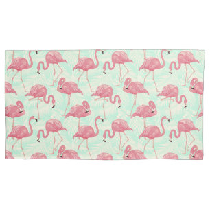 Preppy Chic Elegant Pink Flamingo Pattern Pillowcase