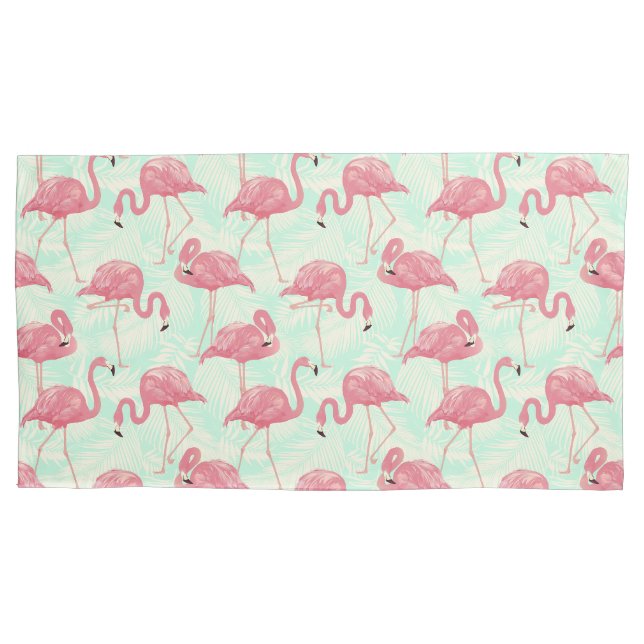 Preppy Chic Elegant Pink Flamingo Pattern Pillowcase (Front)