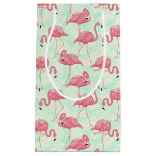 Preppy Chic Elegant Pink Flamingo Pattern Small Gift Bag