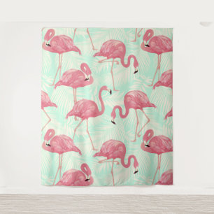 Preppy Chic Elegant Pink Flamingo Pattern Tapestry
