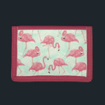 Preppy Chic Elegant Pink Flamingo Pattern Trifold Wallet<br><div class="desc">Preppy Chic Elegant Pink Flamingo Pattern Background design.</div>