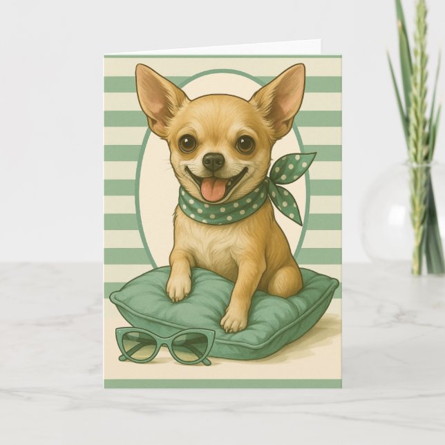 Preppy Chihuahua Card (Front)