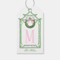 Preppy Chinoiserie Christmas Pagoda Monogram 