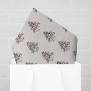 Preppy Chinoiserie Christmas Tree Personalised Tissue Paper