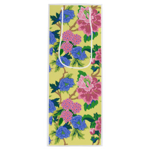 Preppy Chinoiserie Floral Wine Gift Bag