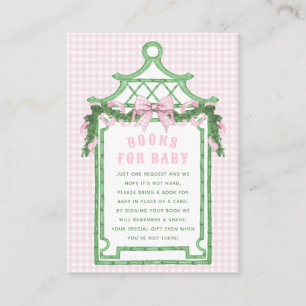 Preppy Chinoiserie Pagoda Books For Baby Enclosure Card