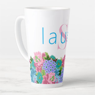 Preppy Chinoiserie with monogram name Latte Mug