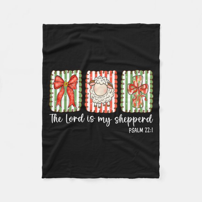 Preppy Christian Bible Verse The Lord Is My Shephe Fleece Blanket (Front)