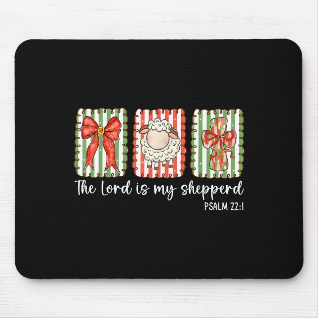 Preppy Christian Bible Verse The Lord Is My Shephe Mouse Mat (Front)