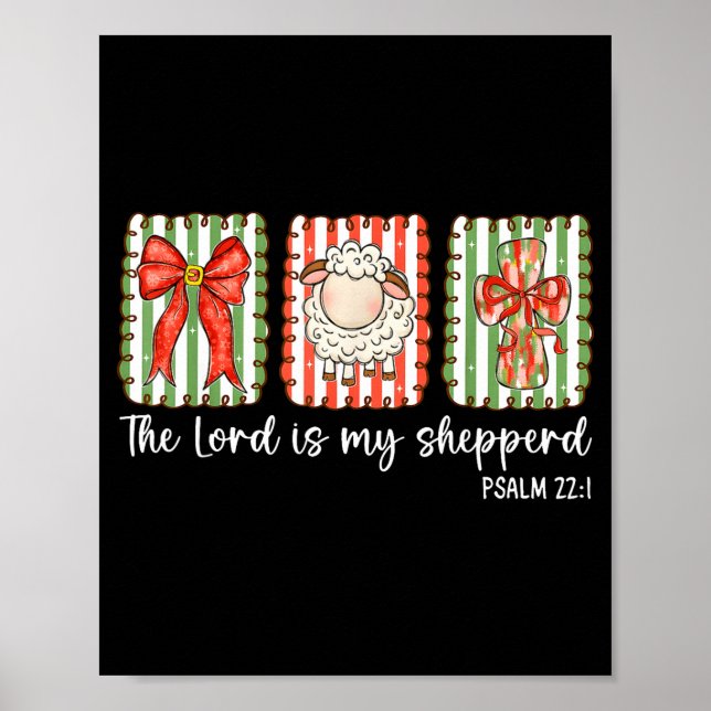 Preppy Christian Bible Verse The Lord Is My Shephe Poster (Front)