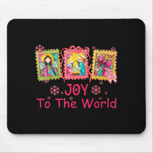 Preppy Christian Christmas Joy Coquette Jesus Nati Mouse Mat