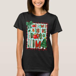 Preppy Christian Oh Come Let Us Adore Him Christma T-Shirt