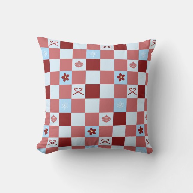 Preppy Christmas Check Cushion (Front)