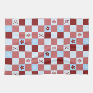 Preppy Christmas Check Tea Towel