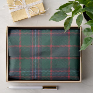 Preppy Christmas Dark Green Plaid II Tissue Paper