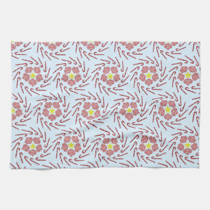 Preppy Christmas Pinwheel Tea Towel
