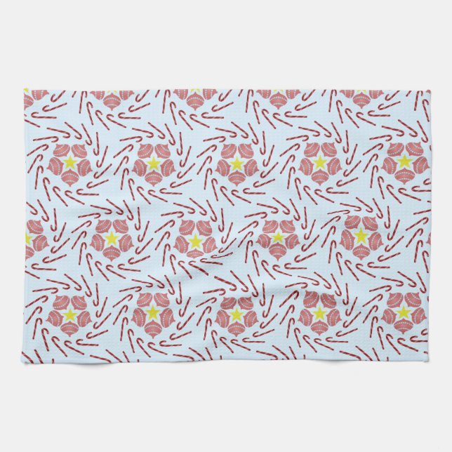 Preppy Christmas Pinwheel Tea Towel (Horizontal)