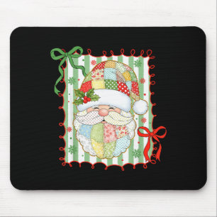 Preppy Christmas Santa Claus Patchwork Xmas Women Mouse Mat