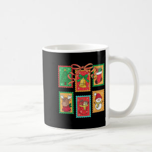 Preppy Christmas Stamps Coquette Bow Reindeer Xmas Coffee Mug