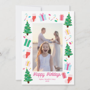 Preppy Christmas Tree Holiday Photo Card