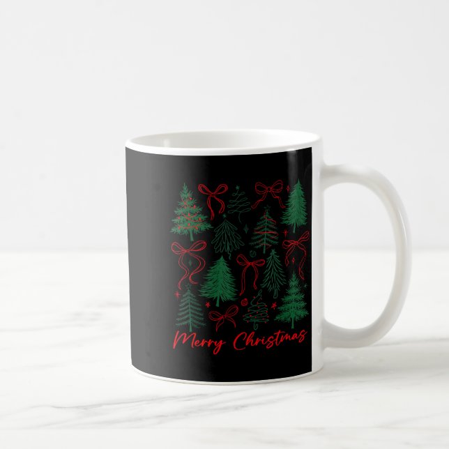 Preppy Christmas Tree Merry Xmas Girly Coquette Ki Coffee Mug (Right)