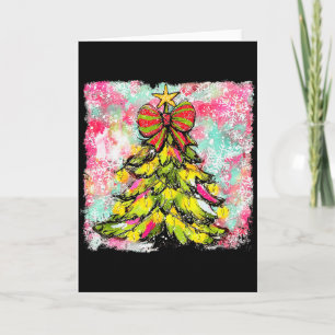 Preppy Christmas Tree Sungles Coquette Xmas Girly  Card
