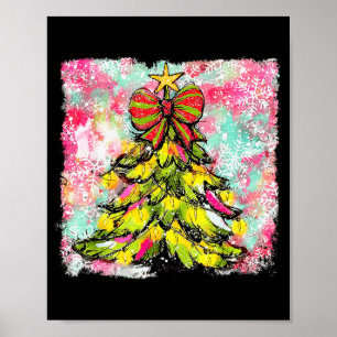 Preppy Christmas Tree Sungles Coquette Xmas Girly  Poster