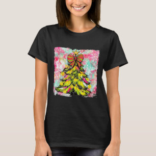 Preppy Christmas Tree Sungles Coquette Xmas Girly  T-Shirt