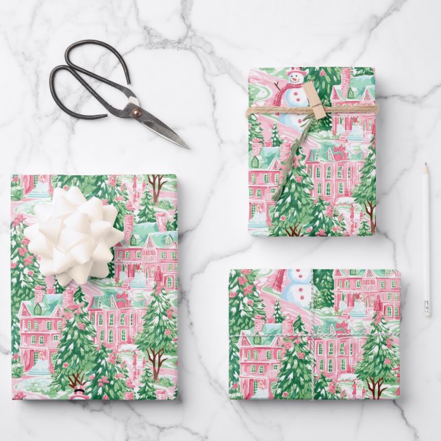 Preppy Christmas Wrapping Paper (Front)