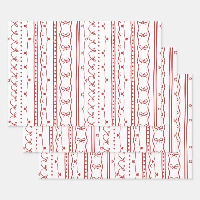 Preppy Christmas Wrapping Paper Sheet (Set)